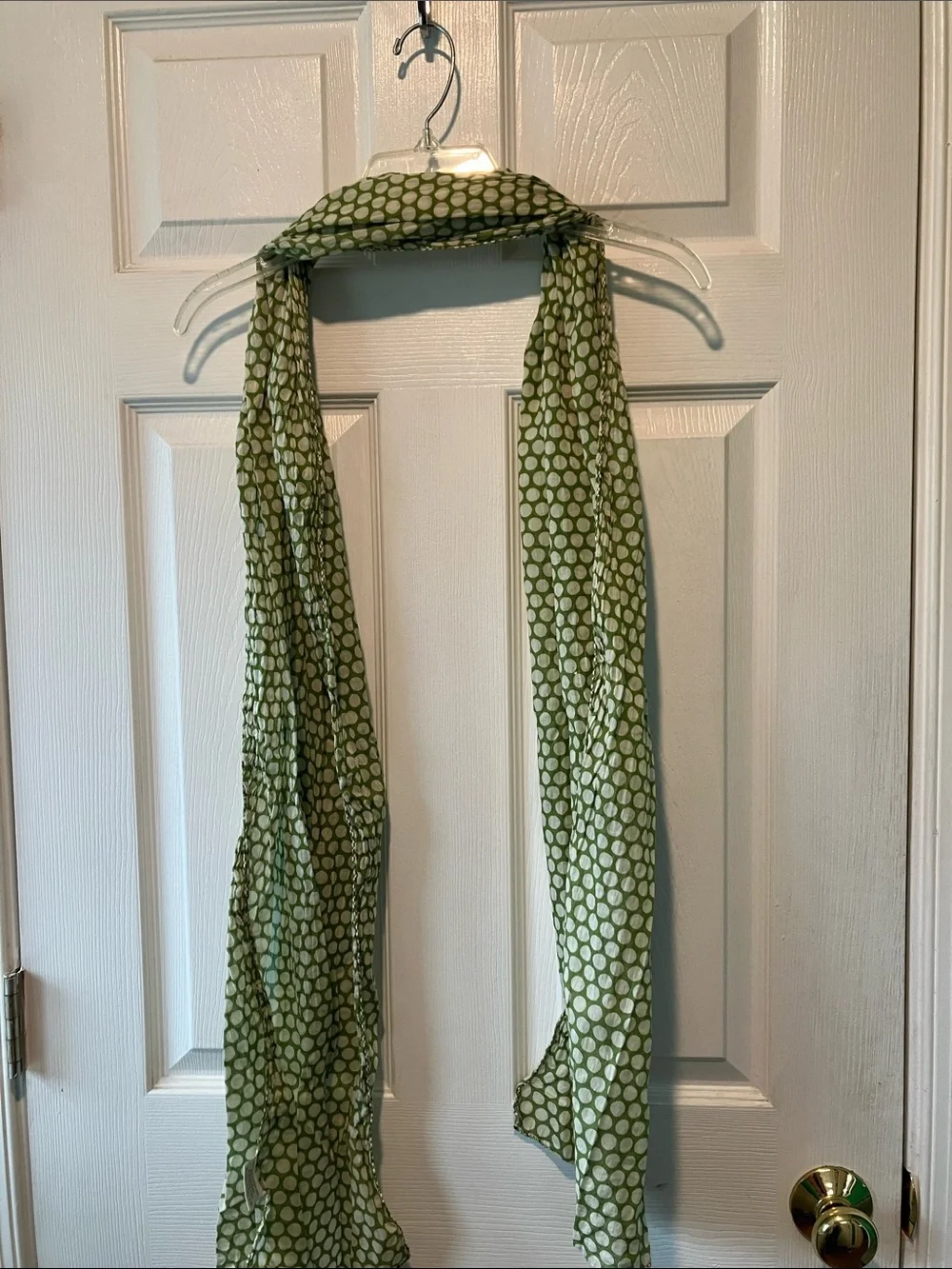 Lightweight Green Polka Dot Scarf halo & swan 100% cotton